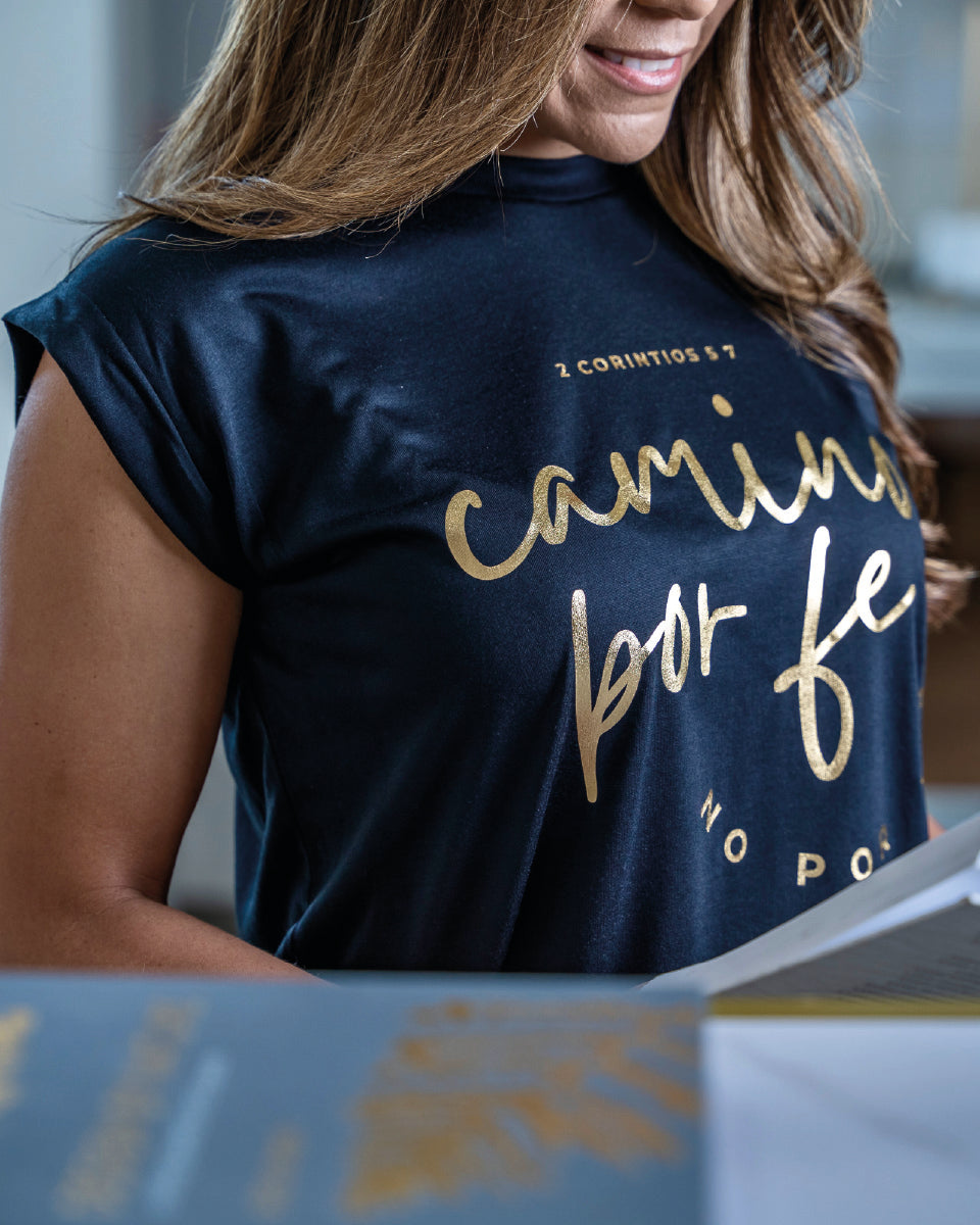 T-Shirt Camino Por Fe - Negra