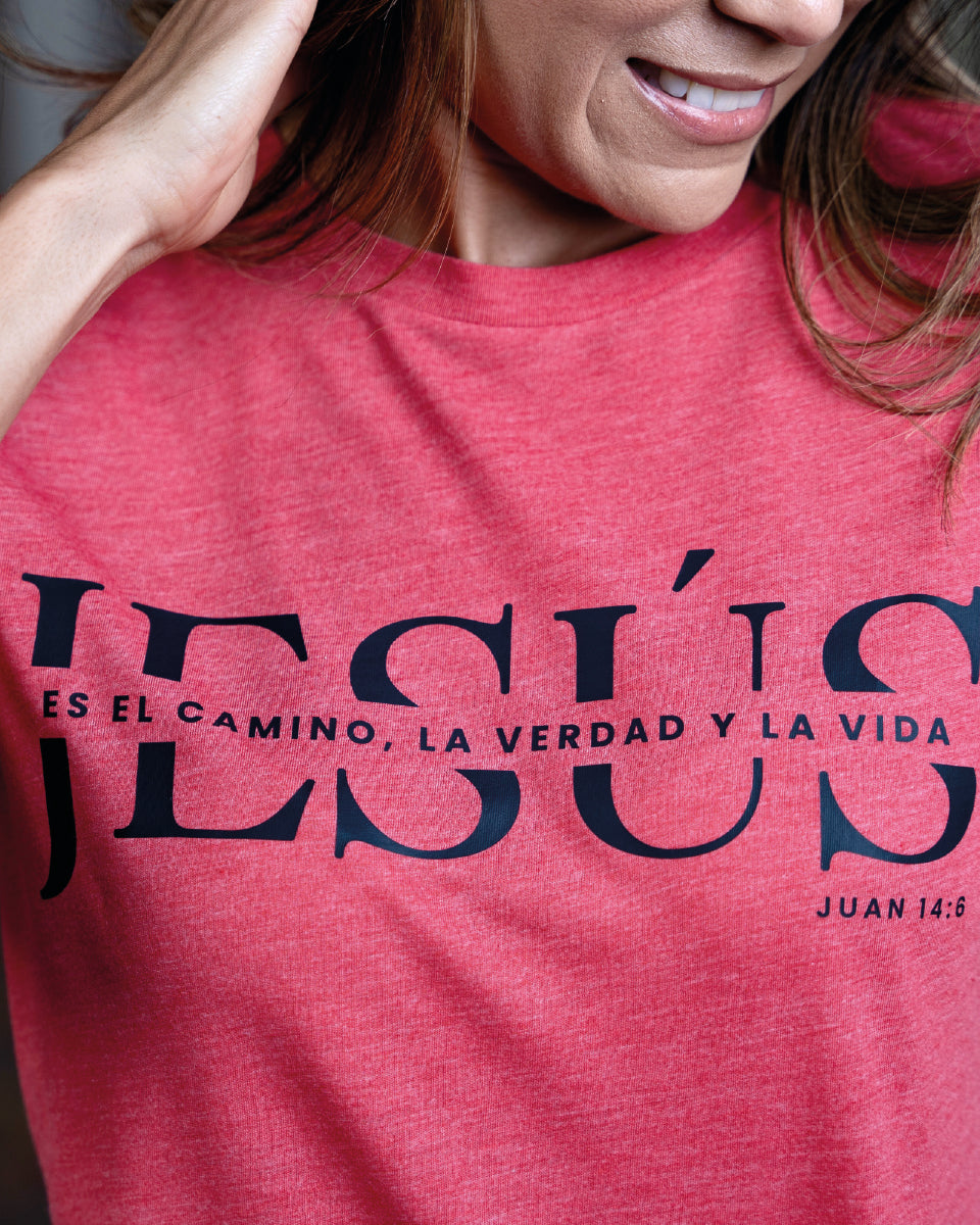 T-Shirt Jesús Es El Camino - Rojo