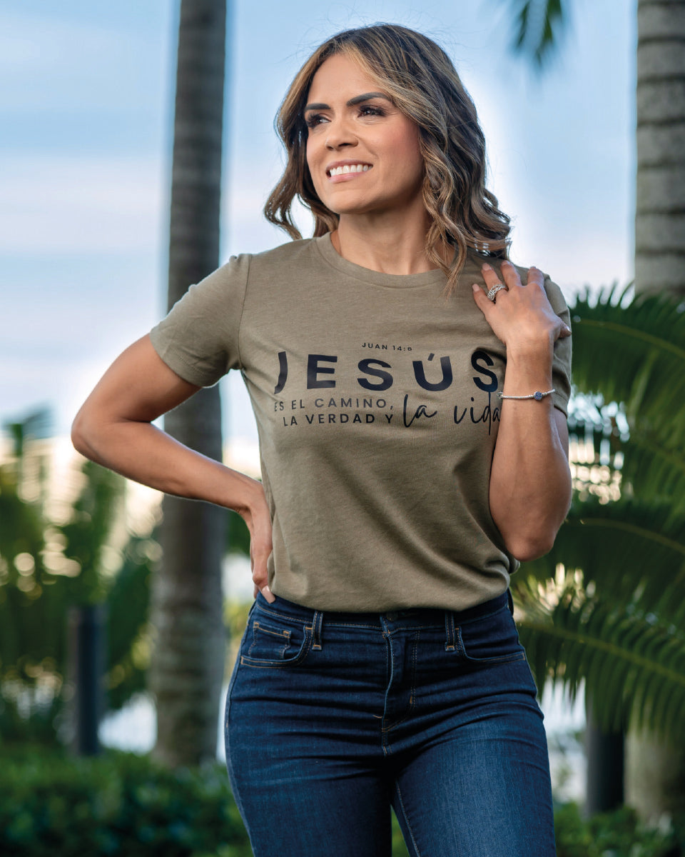 T-Shirt Jesús Es El Camino - Verde